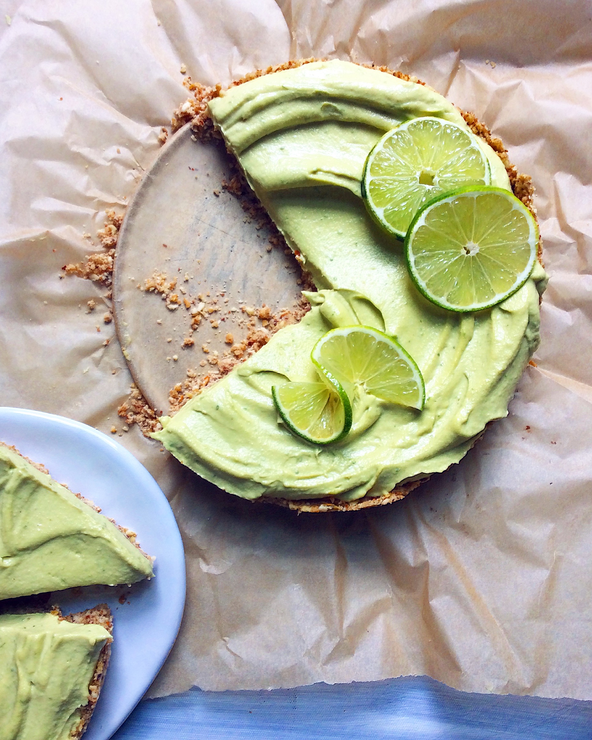 Creamy No Bake Avocado Lime Tart Baked Greens