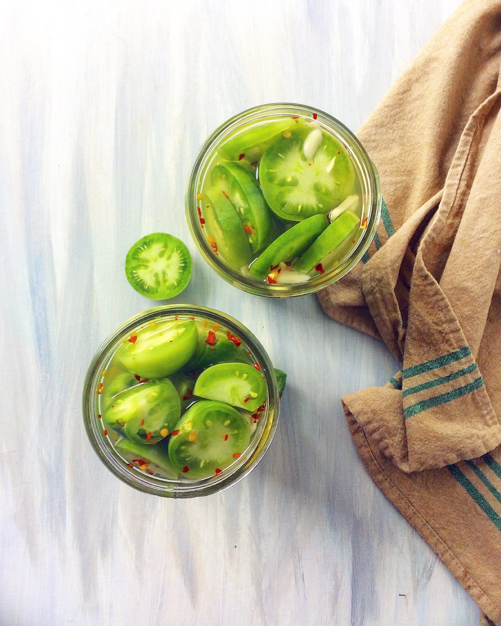 Easy Pickled Green Tomatoes (quick Or Canning) • The Rustic Elk