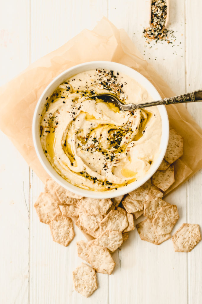 Garlicky Everything Bagel Hummus — Baked Greens